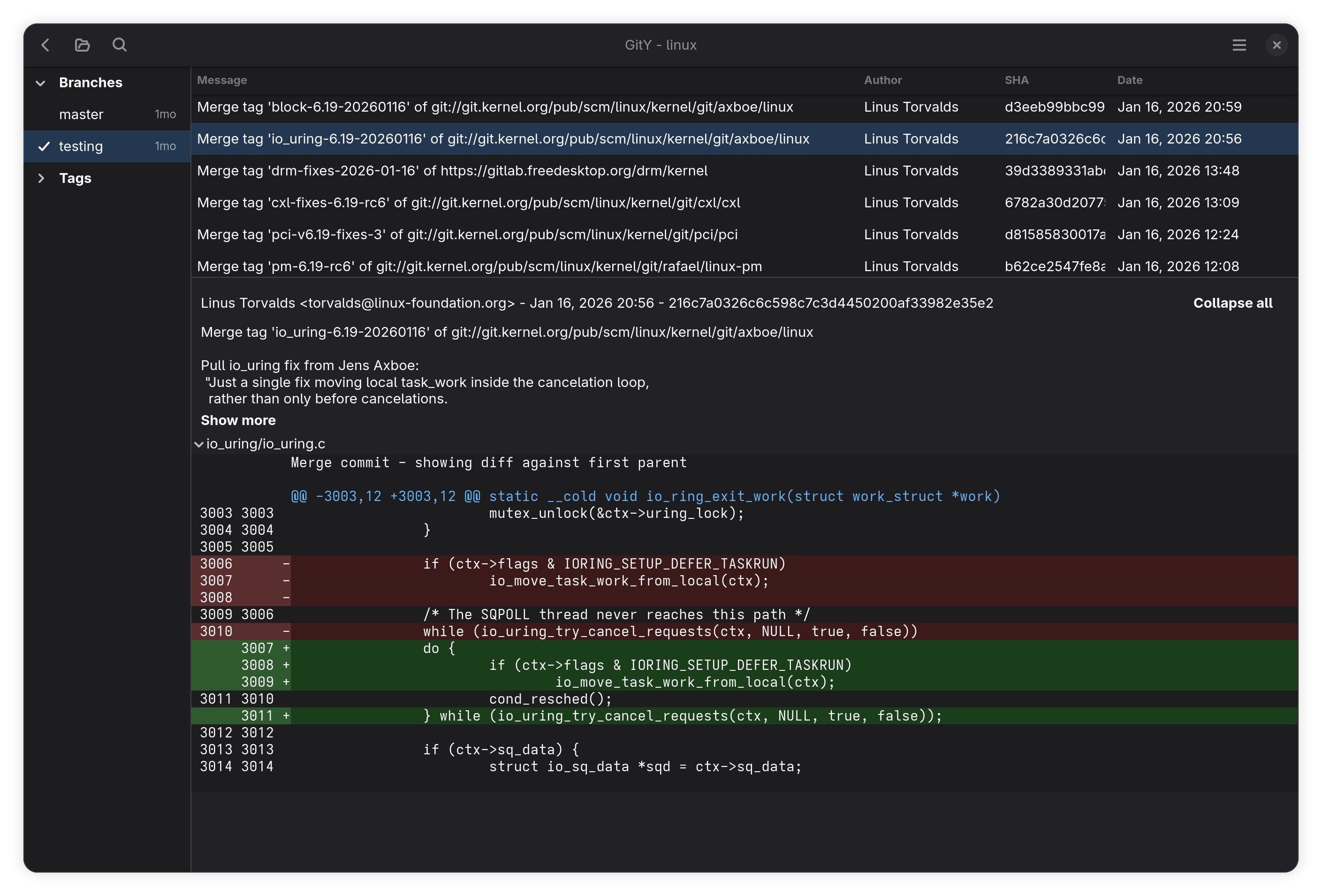 GitY Repository Screen