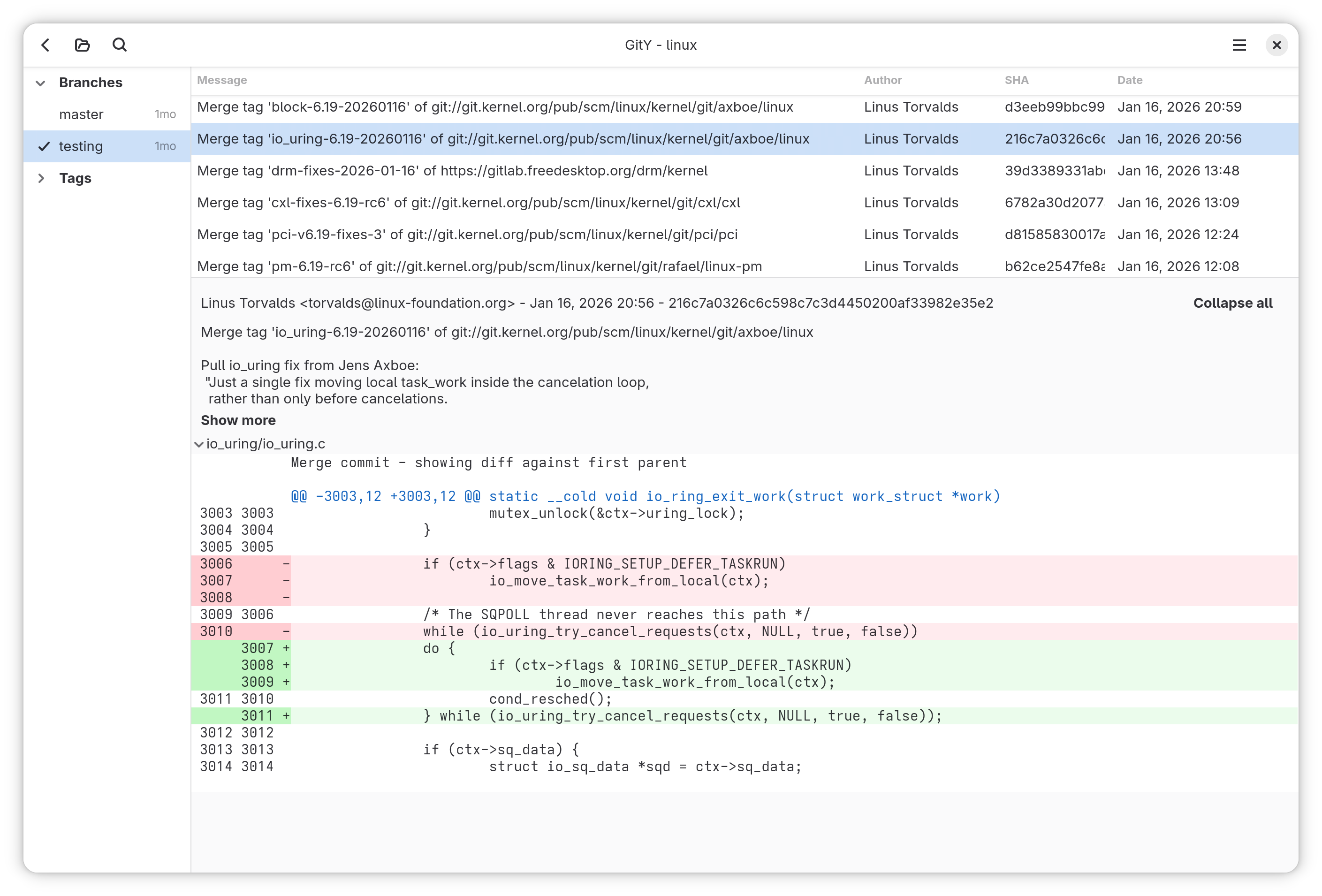 GitY Repository Screen